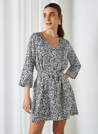 Jacqueline de Yong All-Over Print Dress White(C-N100)