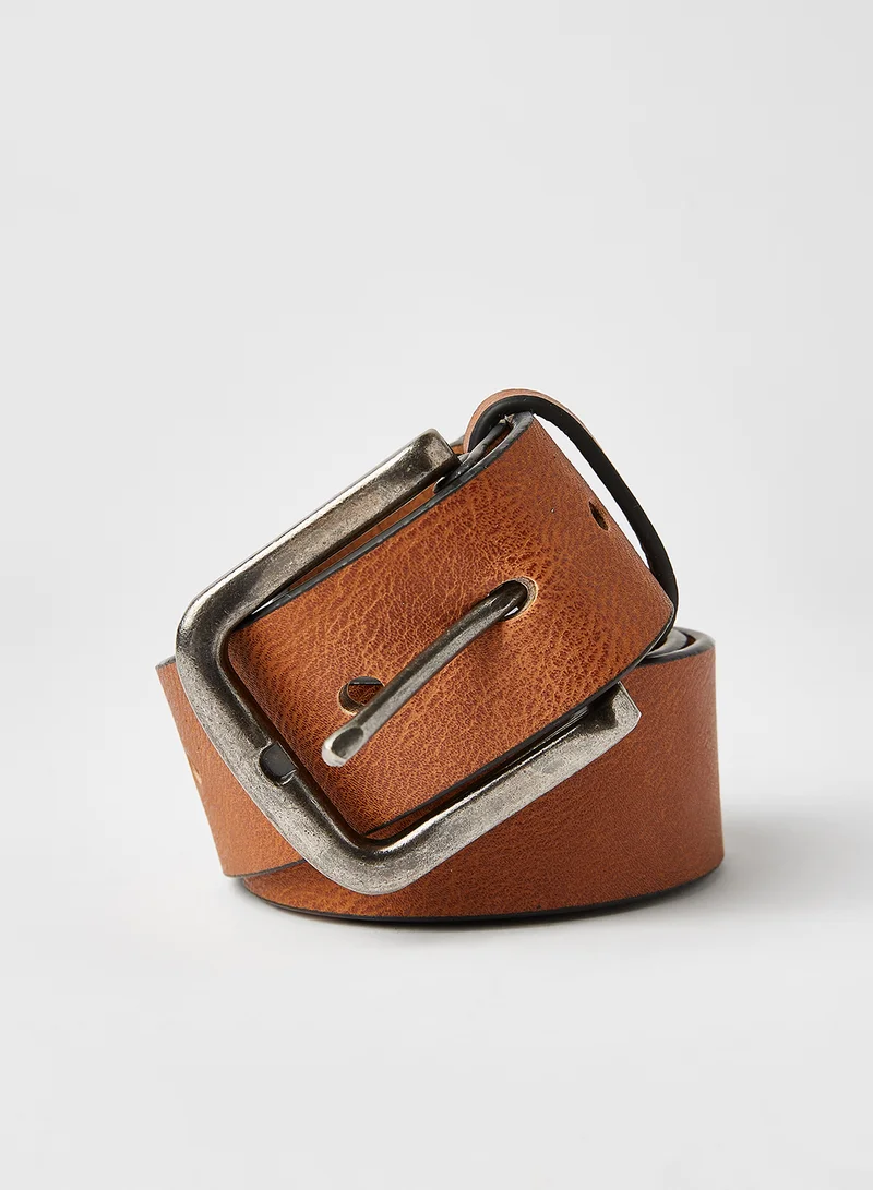 Only & Sons Faux Leather Belt Cognac