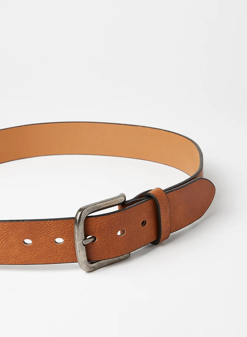 Only & Sons Faux Leather Belt Cognac