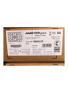 MASTERgas 5-Burner Gas Hob HH95GLCX Silver/Black  - Image 3