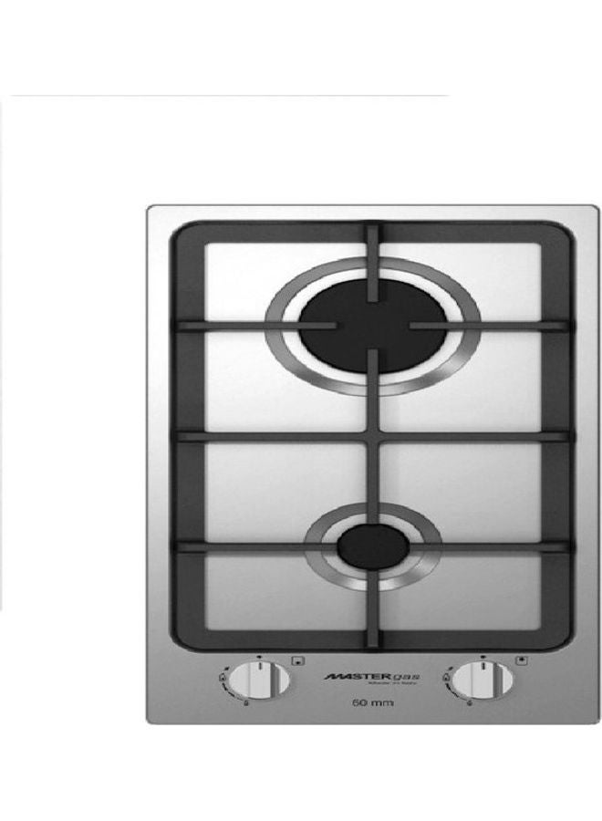 ماستر غاز موقد غاز أوتوماتيكي بشعلتين HH32GFCX أسود/ فضي - Image 1