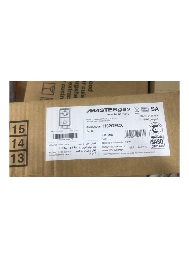 ماستر غاز موقد غاز أوتوماتيكي بشعلتين HH32GFCX أسود/ فضي - Image 3