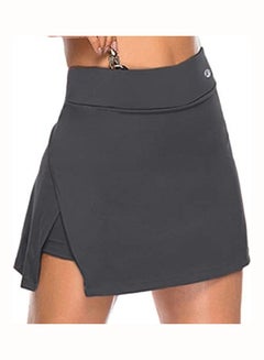 Solid Mini Skirt Grey