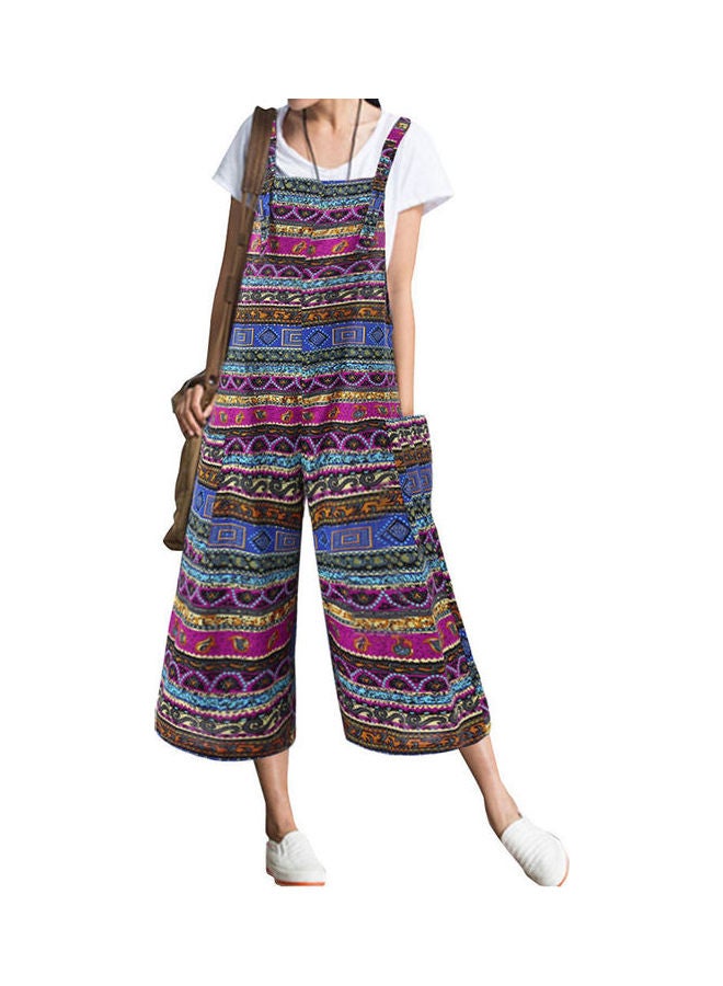 جمبسوت بنقش مطبوع أزرق/أحمر