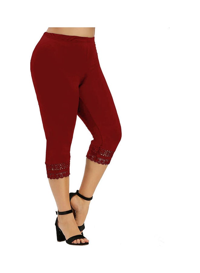 Yoga Skinny Cropped Trousers Red - Image 1