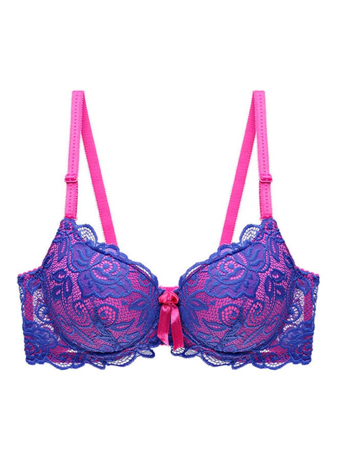 Lace Details Push Up Bra Blue/Pink 