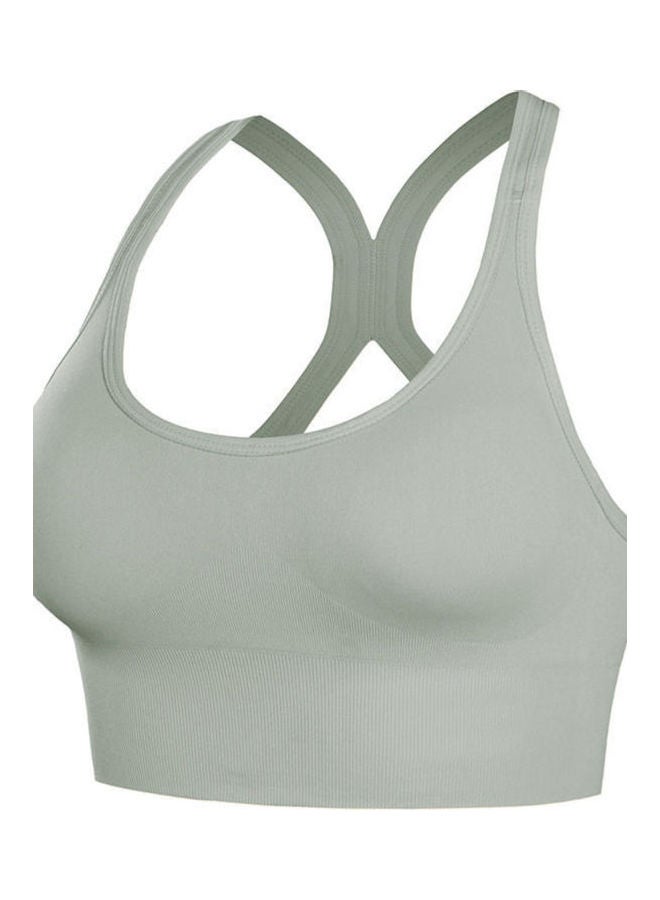 Padded Bra Gym Sports Yoga Workout Crop Top Grey 