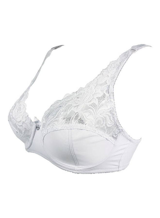 Lace Patchwork Bra White 
