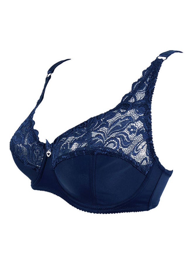 Lace Details Patchwork Bra Blue 
