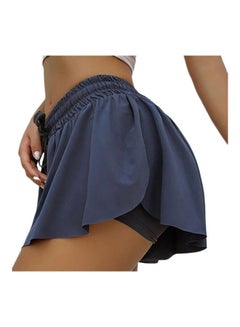 Solid Mini Skirt Blue