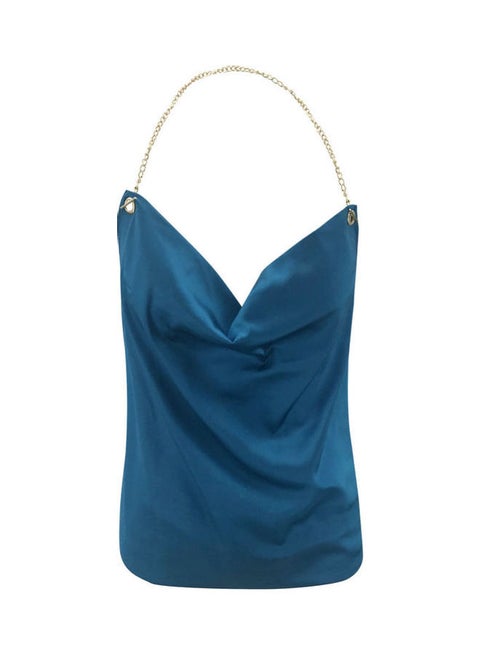 Backless Top Blue