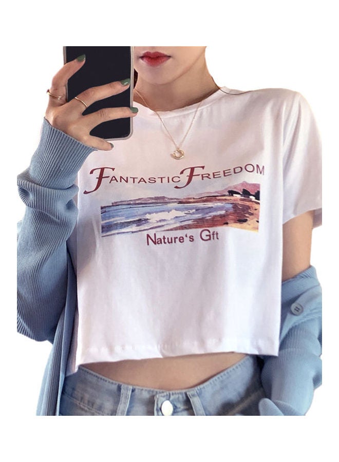 Round Neck Top White - Image 2