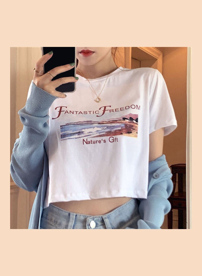 Round Neck Top White - Image 3