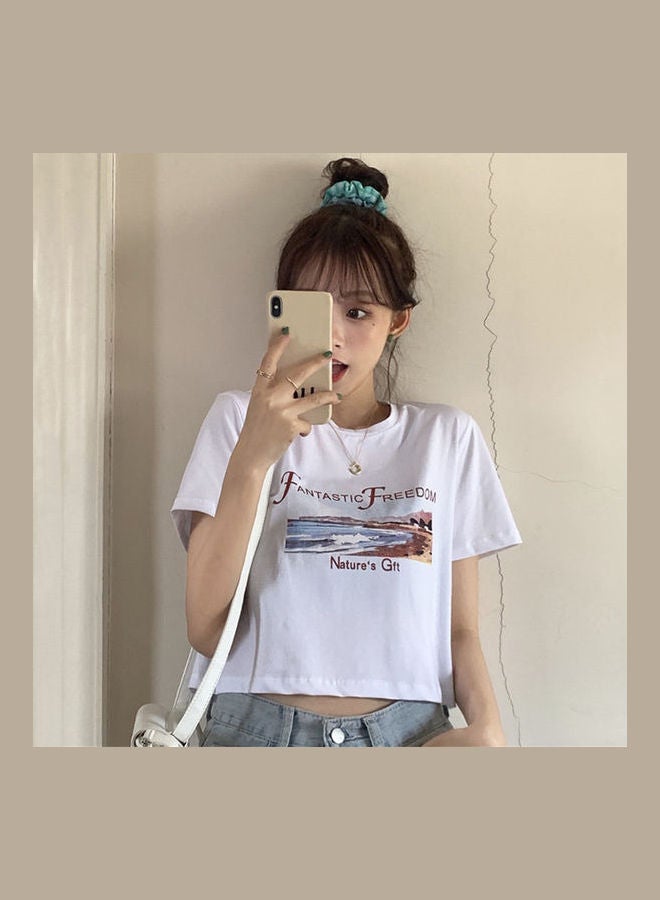 Round Neck Top White - Image 4