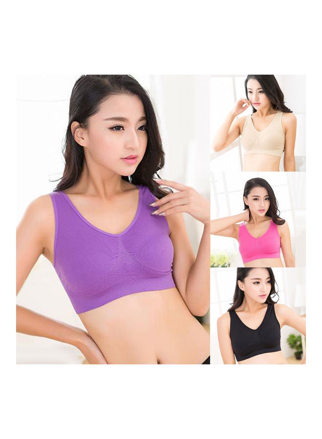 Padded Sports Bra Beige - Image 2