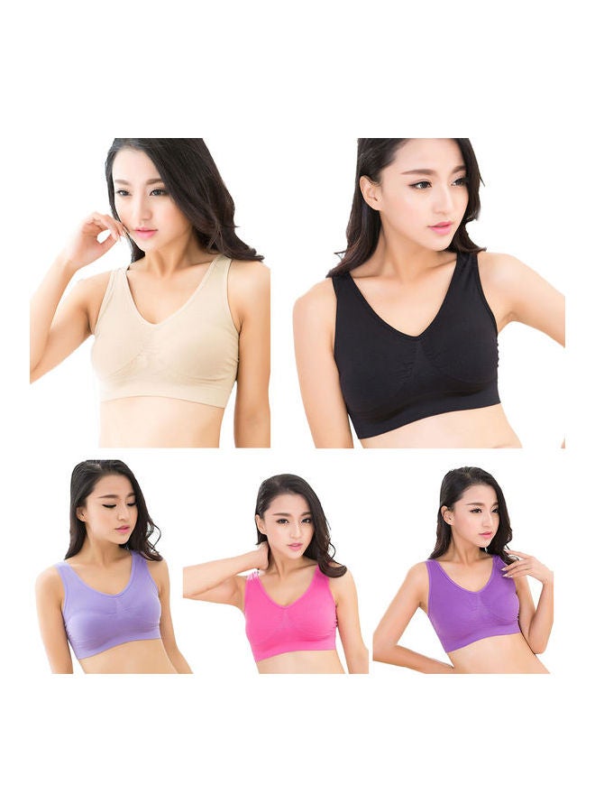 Padded Sports Bra Beige - Image 4