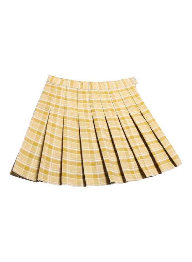 تنورة بخصر عالٍ وقصة ضيقة من أعلى وواسعة من أسفل أصفر - Image 1