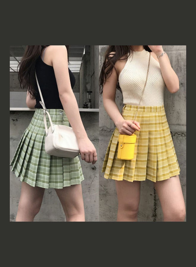 تنورة بخصر عالٍ وقصة ضيقة من أعلى وواسعة من أسفل أصفر - Image 2