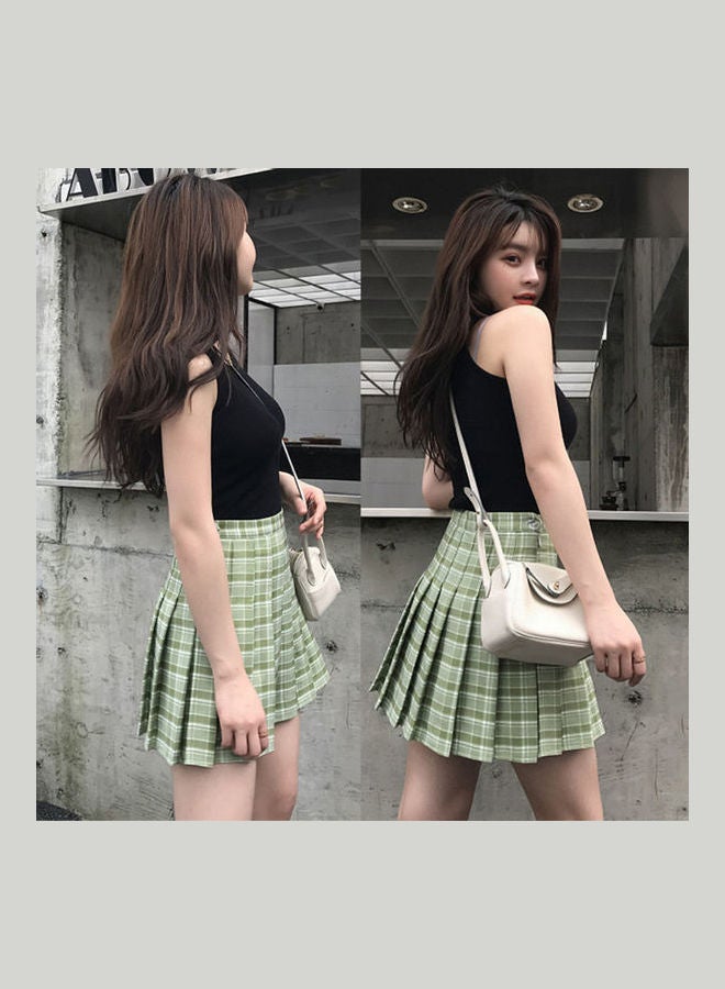 تنورة بخصر عالٍ وقصة ضيقة من أعلى وواسعة من أسفل اخضر فاتح - Image 4