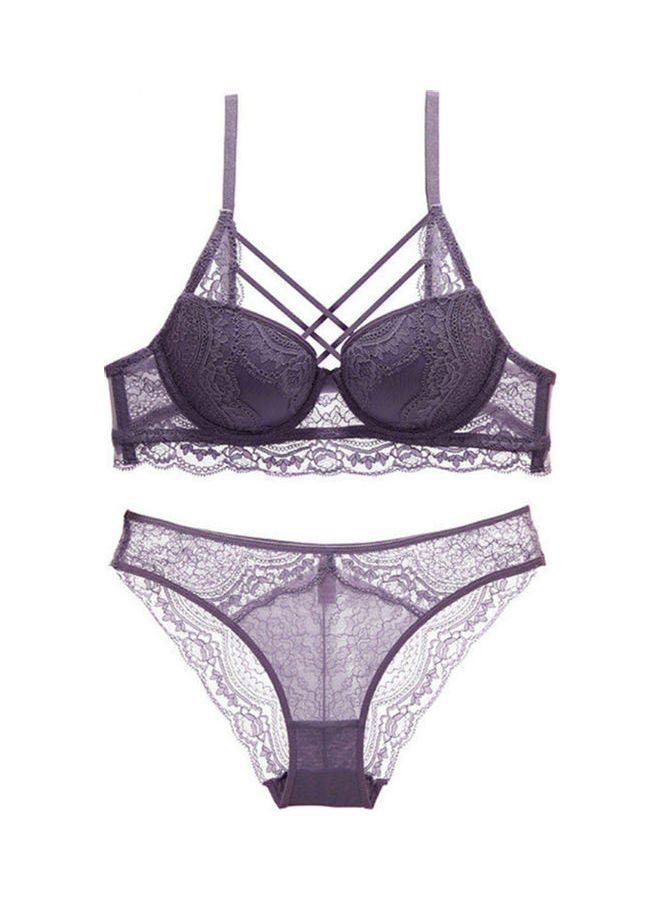 Padded Bra And Brief Set Purple - Image 1