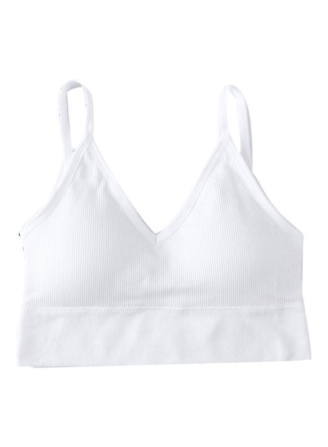 Solid Padded Bra White 