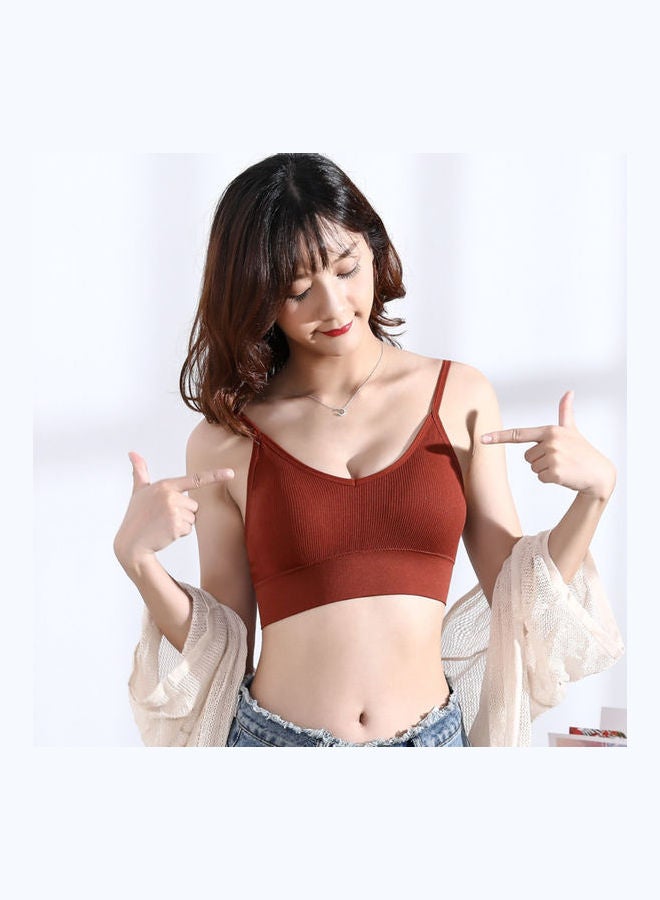 Solid Padded Bra Red  - Image 3