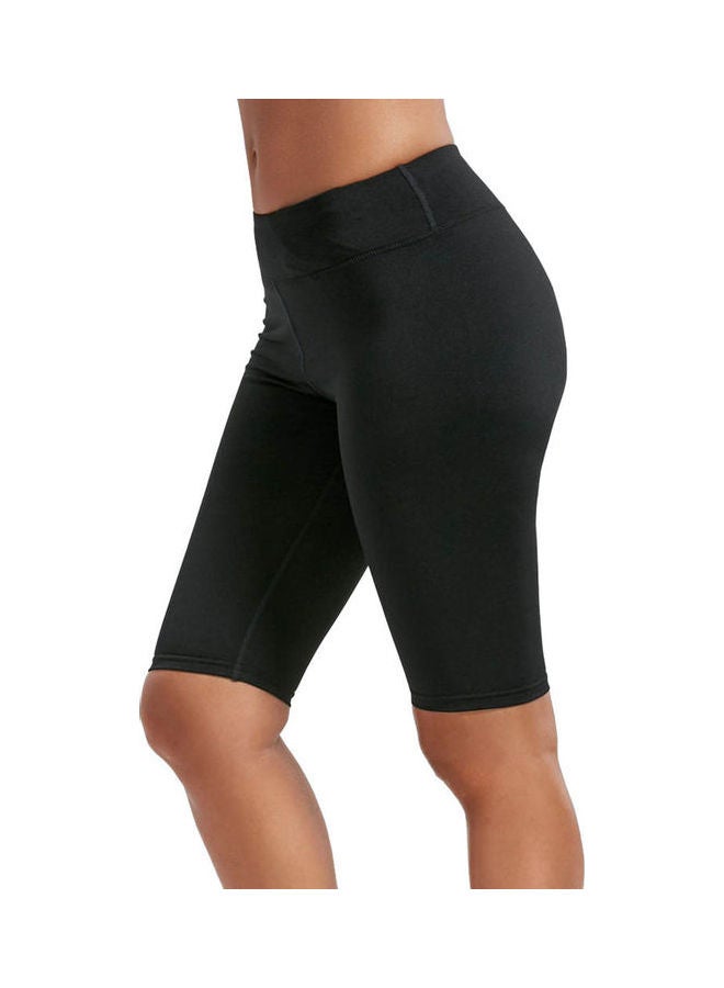 Quick Dry High Waist Hip Lift Fifth Pants Black - Image 1