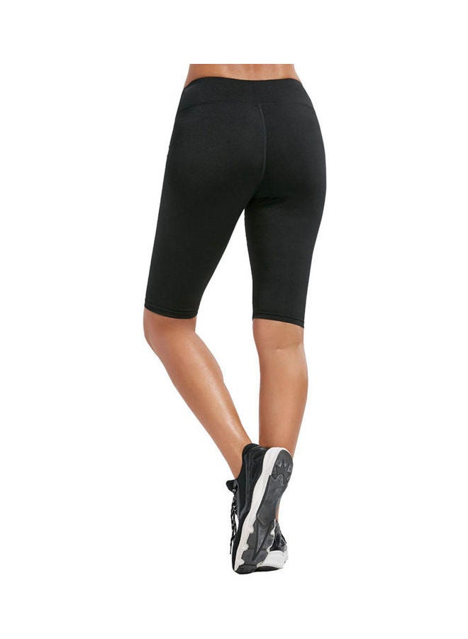 Quick Dry High Waist Hip Lift Fifth Pants Black - Image 3