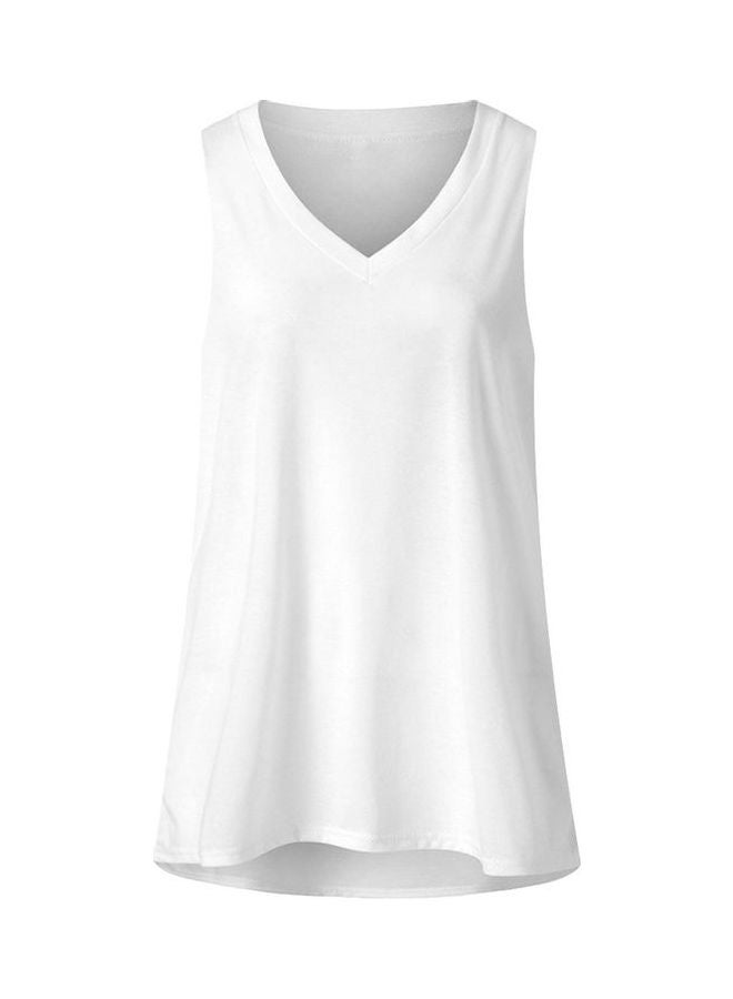 V Neck T-Shirt White - Image 1