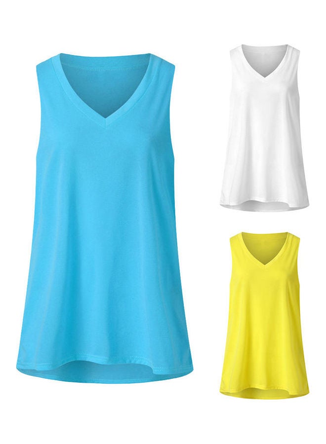 V Neck T-Shirt White - Image 3