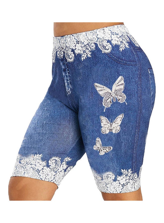 Butterfly Print Shorts Light Blue - v1612425942/N44159587V_1