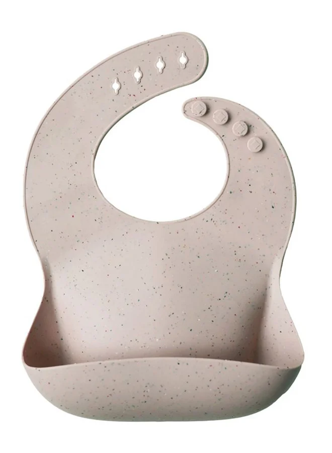 mushie Adjustable Silicone Baby Bib - Shifting Sand Terrazzo