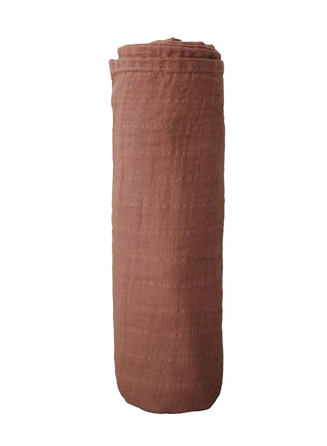 mushie Swaddle Blanket Organic Cotton - Cognac - Image 1