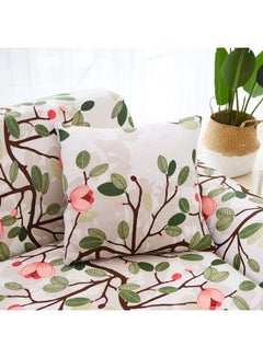 Sharpdo 3-Seater Exquisitely Designed Floral Printed Wrinkle-free Full Coverage Stretchable Sofa Slipcover With 1xCusion Cover Multicolour Length Stretch From 186 To 230cm  - Image 2