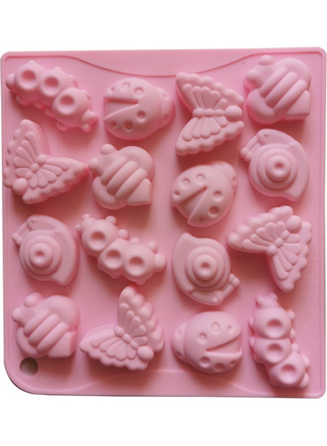 16 Cavities Insect Silicone Cake Mold Pink 18 x 16.5cm - Image 1