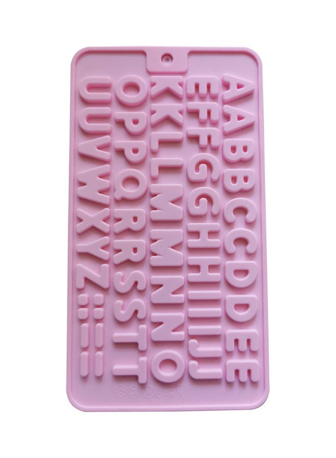Alphabet Silicone Chocolate Mould Pink 21 x 11cm - Image 1