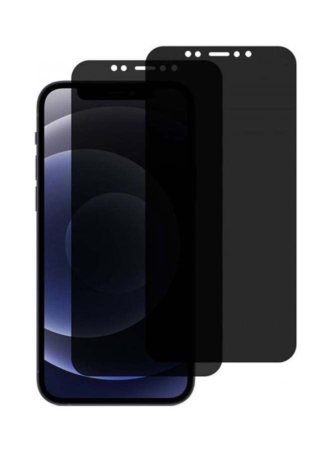 2-Piece Privacy Screen Protector For iPhone 12 Pro Max black  - Image 1