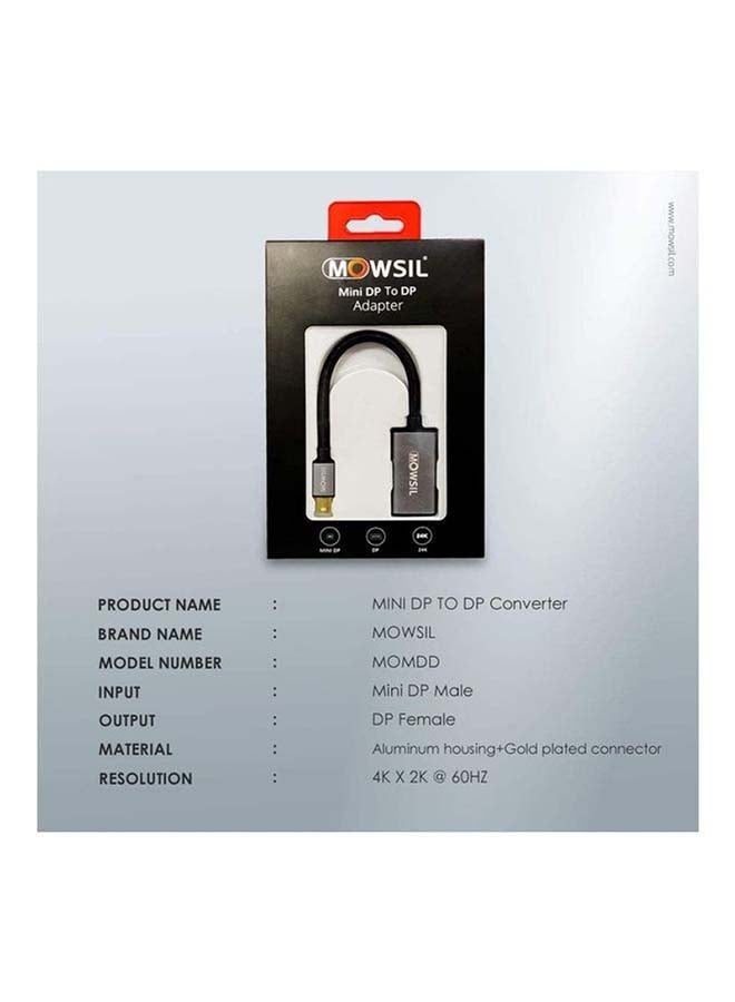 MOWSIL Mini DP To DP Converter Adapter Black - Image 2