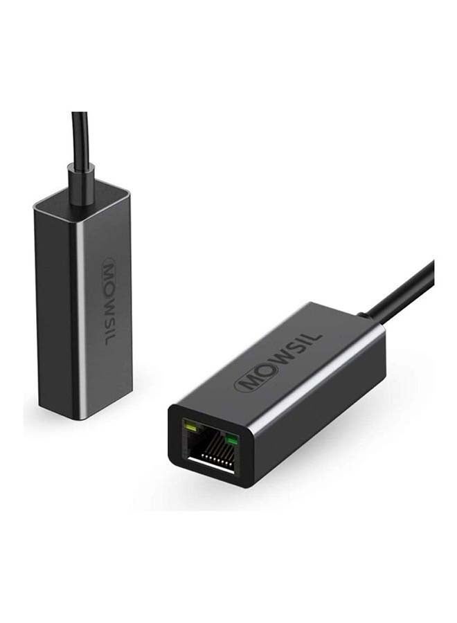 موسل محول من USB C إلى RJ-45 أسود  - Image 2