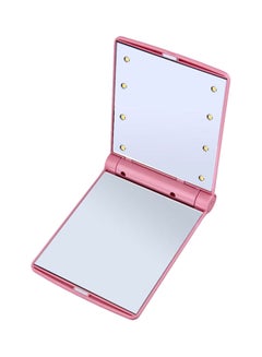LED Folding Makeup Mirror Pink