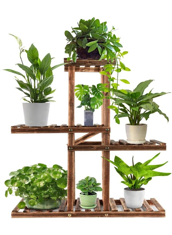 XiuWoo Wooden Plant Rack Stand Brown  - Image 2