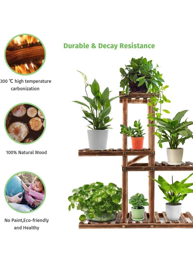 XiuWoo Wooden Plant Rack Stand Brown  - Image 4
