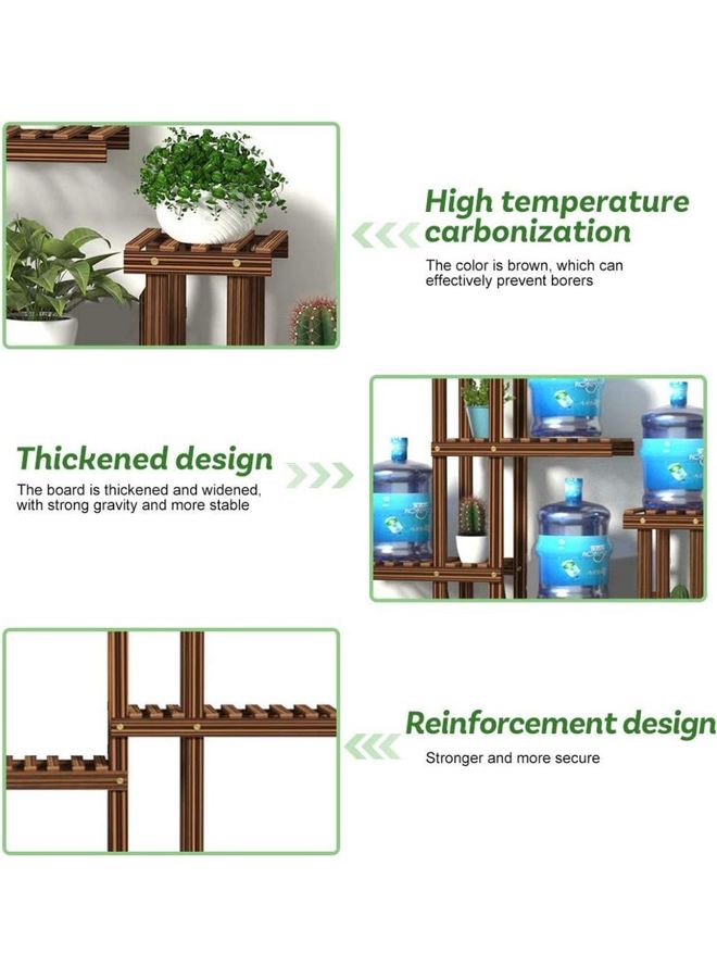 Wooden Flower Plant Stand Brown