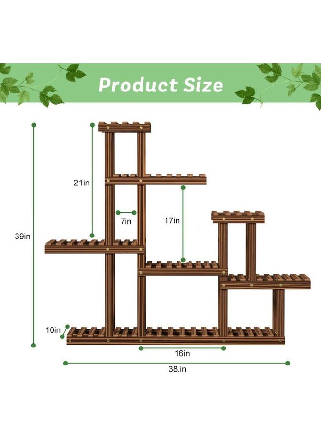 Wooden Flower Plant Stand Brown