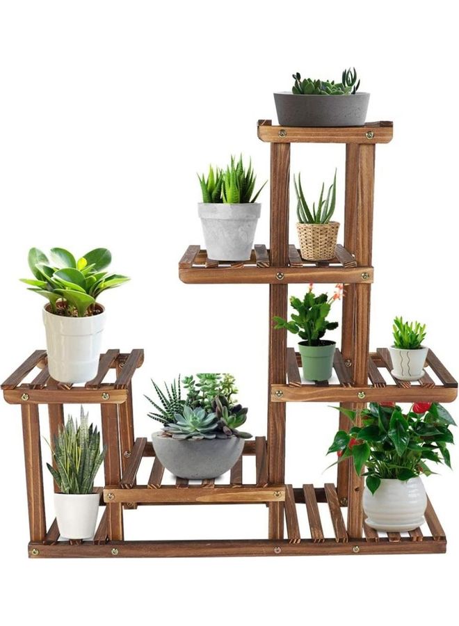 XiuWoo 6 Levels Shelves Flower Plant Stand Brown - Image 1