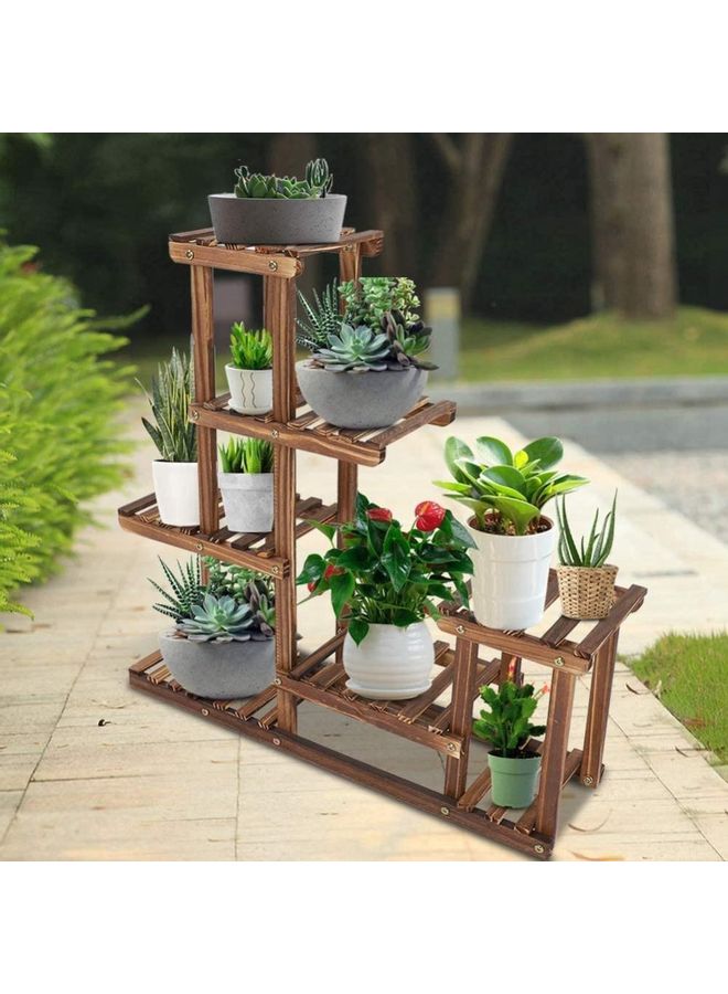 XiuWoo 6 Levels Shelves Flower Plant Stand Brown - Image 4