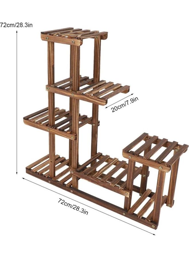 XiuWoo 6 Levels Shelves Flower Plant Stand Brown - Image 5