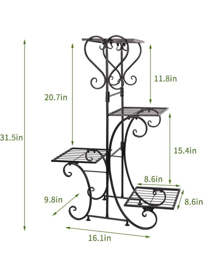 XiuWoo - Metal Plant Rack Stand Black - Image 1