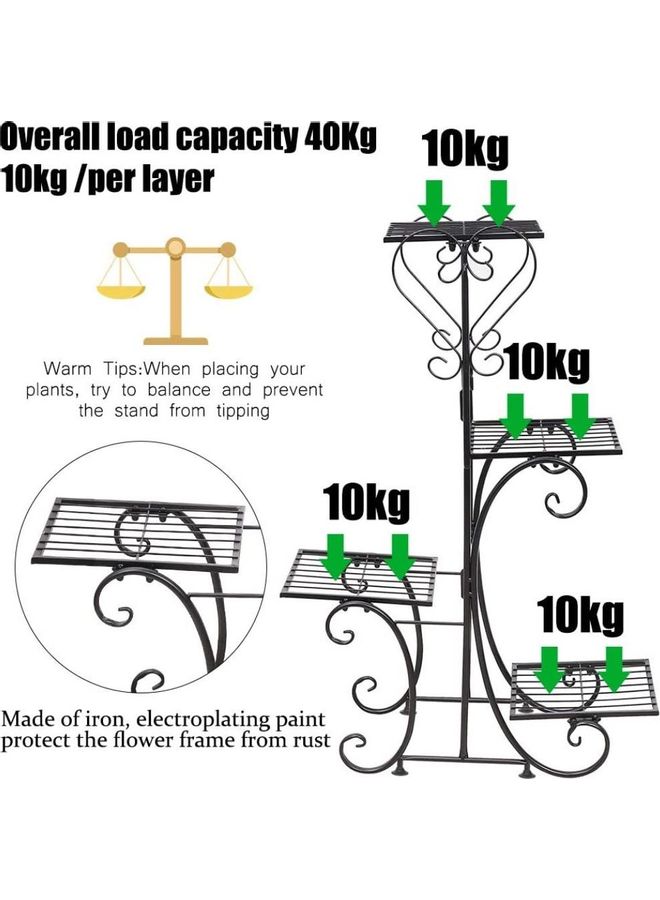 XiuWoo - Metal Plant Rack Stand Black - Image 1