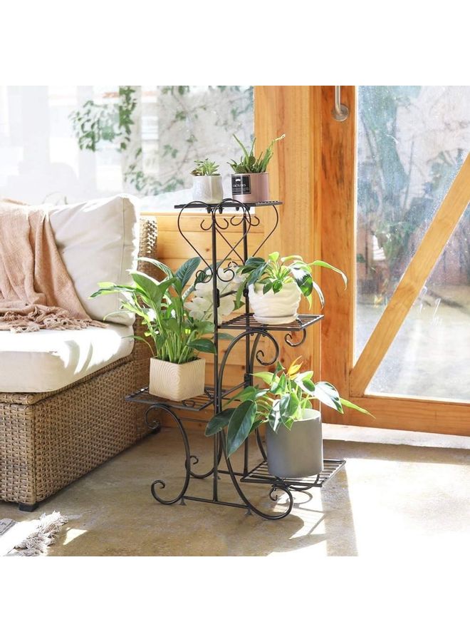XiuWoo - Metal Plant Rack Stand Black - Image 1